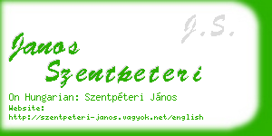 janos szentpeteri business card